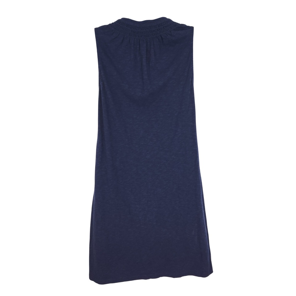 Lilly Pulitzer Essie Navy Blue Smocked Henley Sleeveless Shift Dress XS 23597 - Picture 2 of 8